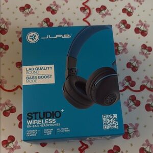 JLab Studio+ Wireless On-Ear Headphones - Black and Blue
